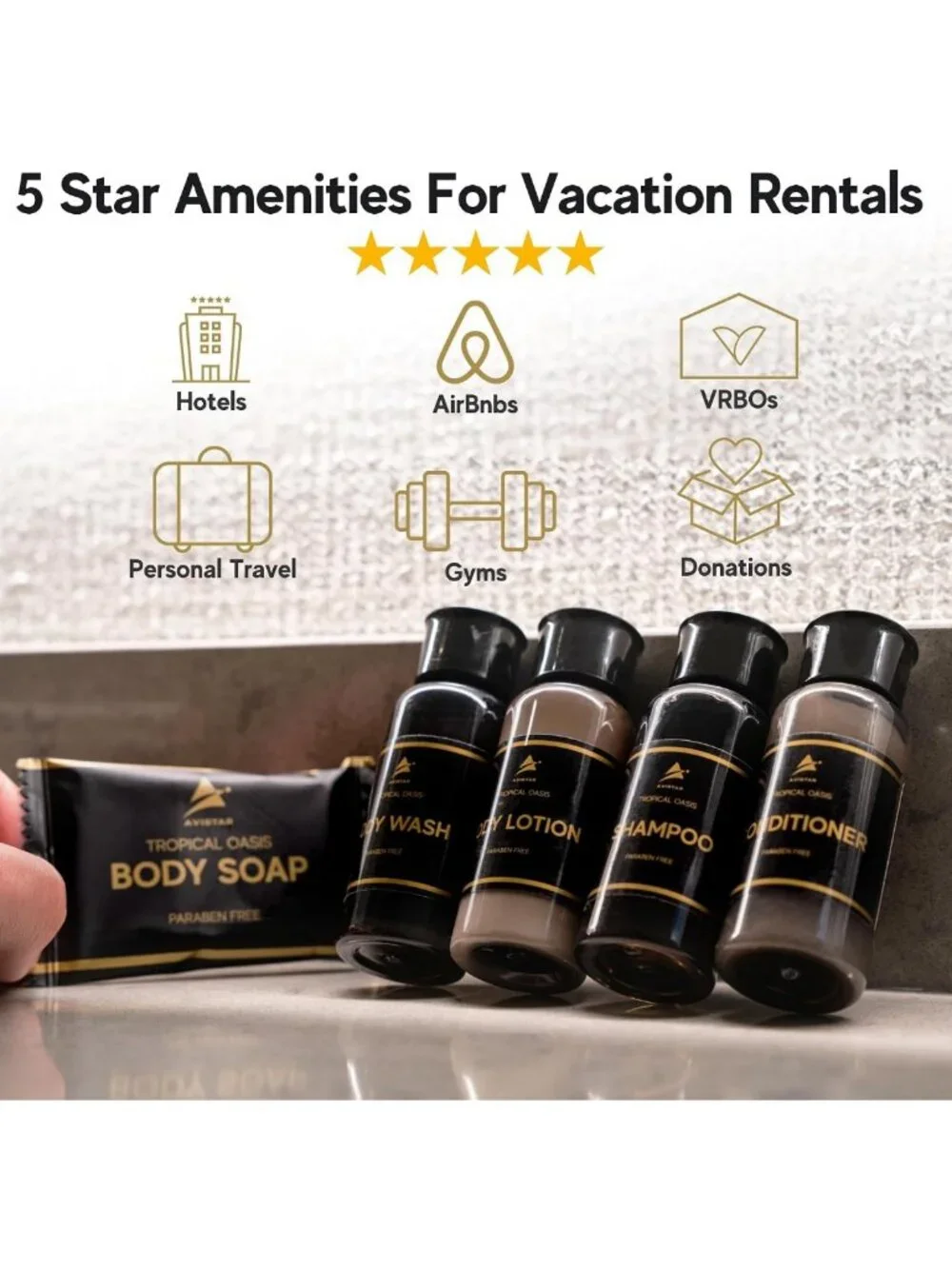 80-Piece Travel Size Hotel Guest Toiletries Set - Soaps, Shampoo, Conditioner